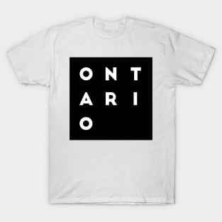 Ontario | Black square, white letters | Canada T-Shirt